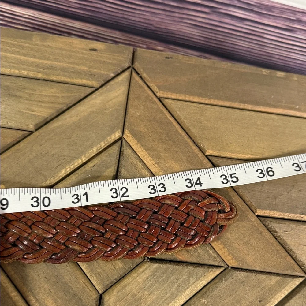 Fossil Woven Leather Belt -‎ Deep Brown
